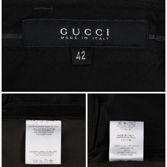 GUCCI Tom Ford c. 1990's Dark Gray Green
Velvet Straight Leg Pants Size 6 - Picture 9 of 10